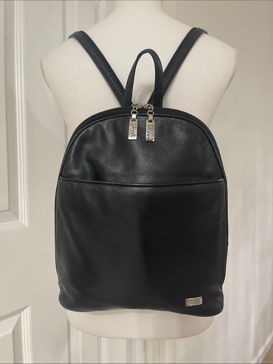 Wilsons Leather Handbags - Vintage Wilson’s Leather Pelle Studio Black Leather Backpack/Sling Back Y2K